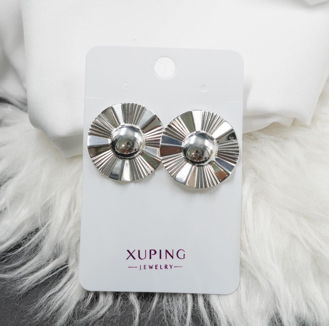 Miniatura 3 de ARETE RODIO CIRCULAR TIPO FLOR PLATEADO